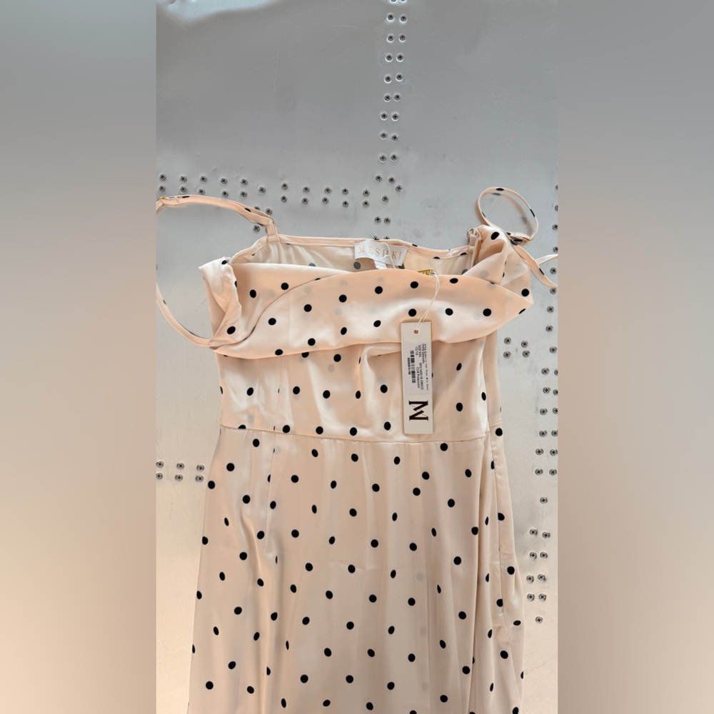 Meshki Cream and Black Polka Dot Midi Dress - Picture 2 of 5